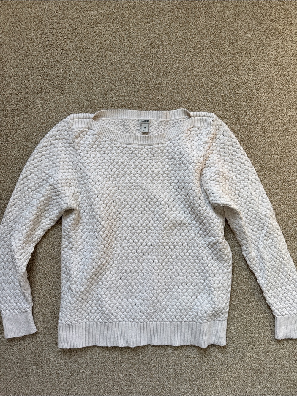 L.L. Bean Women’s Textured Crewneck Sweater - Offwhite